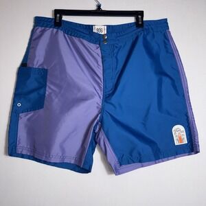 Urban Outfitters BDG Men's Colorblocked Board Short Large Purple Blue Beach NWOT